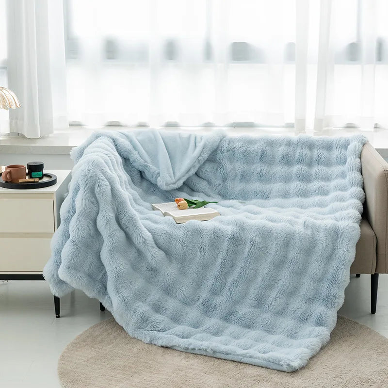 Luxury Rabbit Plush Winter Blanket