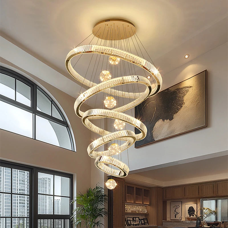 Modern Crystal Ring Chandelier Design
