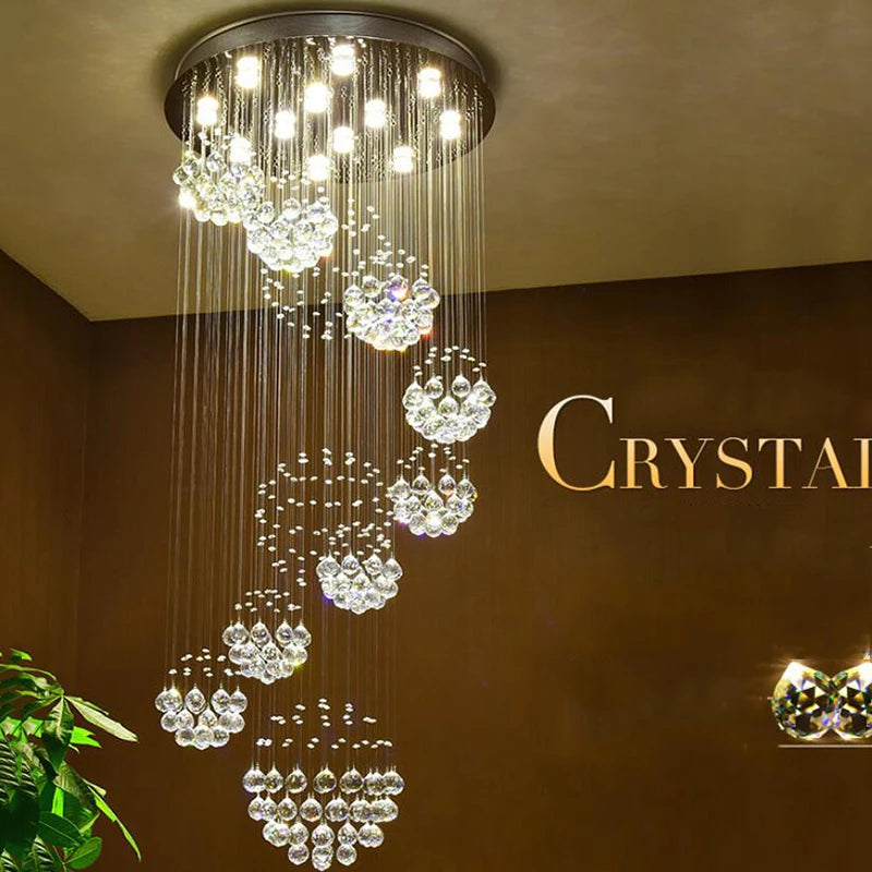 Crystal Staircase Chandelier Modern Luxury