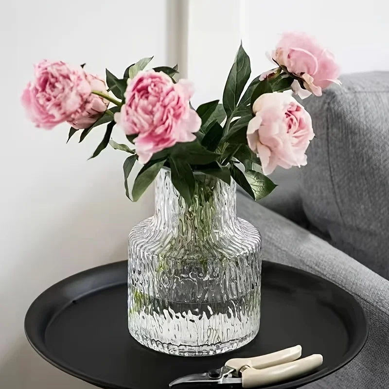 Handmade Glacier Textured Glass Vase