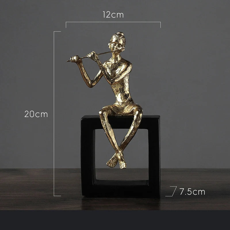 Golden Musician Band Resin Figurines
