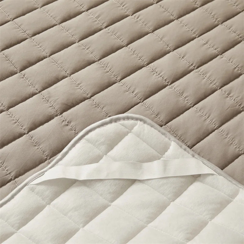 Solid Color Quilted Mattress Topper Pad