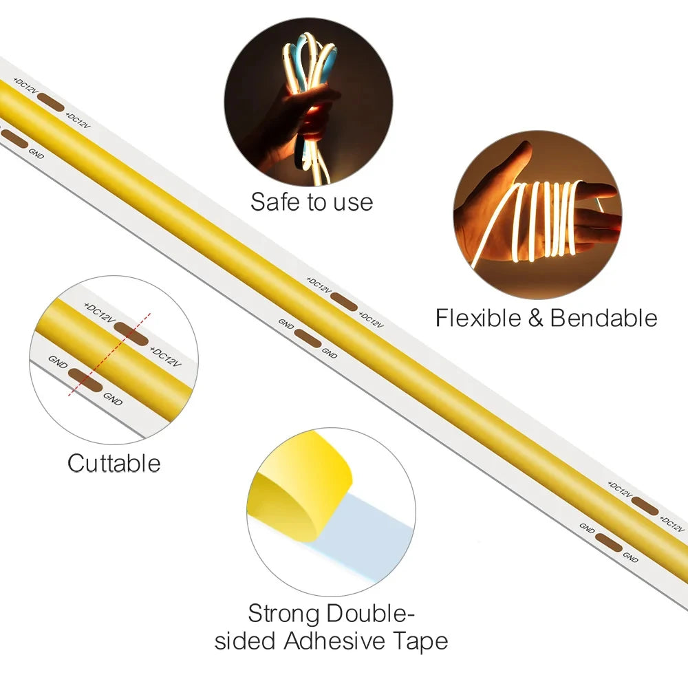 Flexible COB LED Strip Light Bar