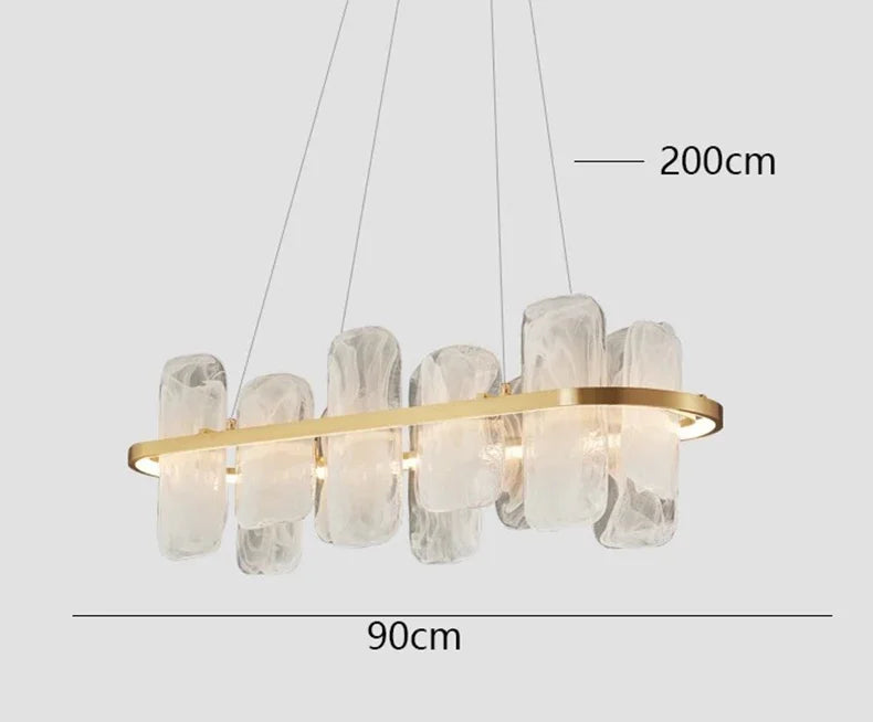 Nordic Glass Iron Pendant Chandelier