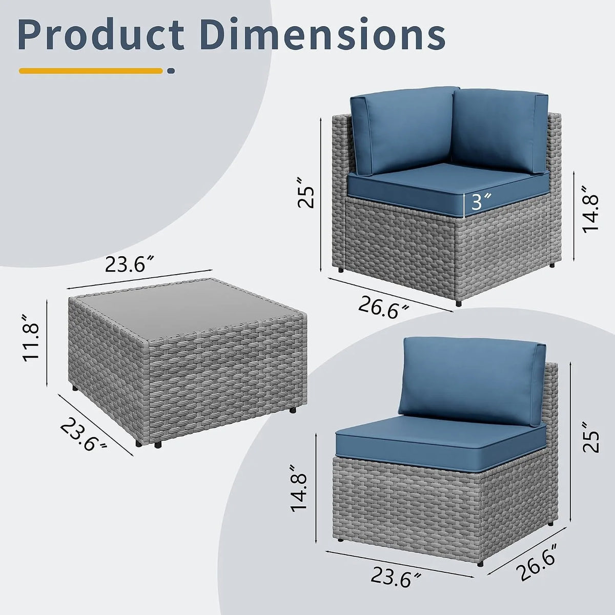 5-Piece Rattan Patio Furniture Set
