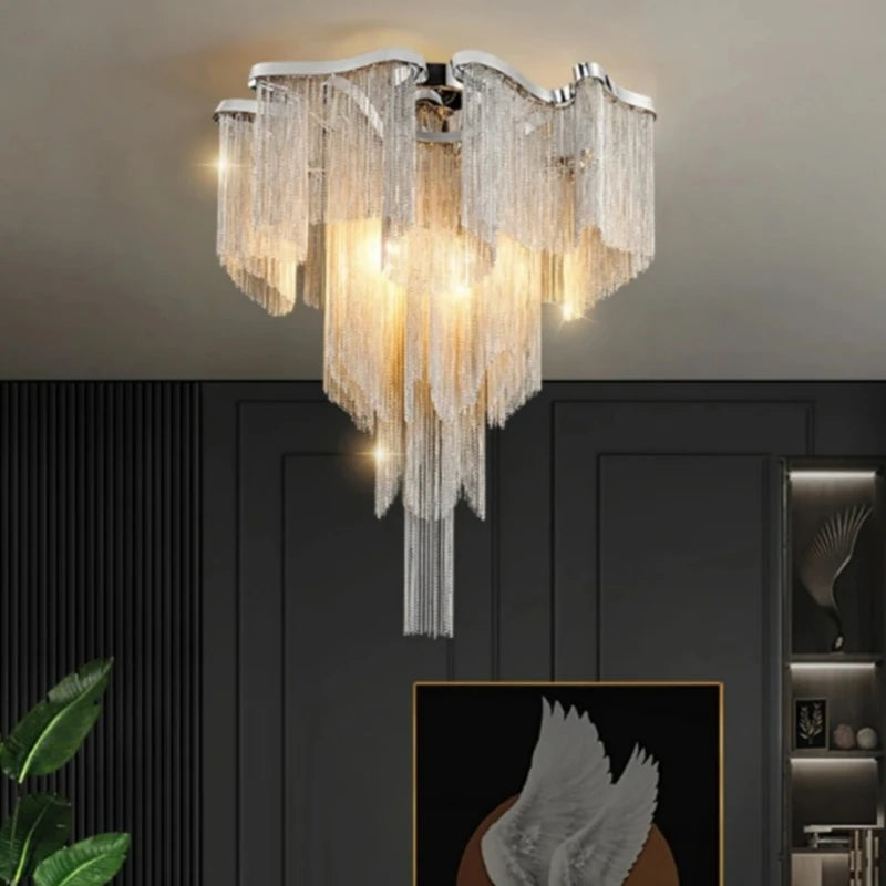 Luxury Tassel Chain Ceiling Chandelier
