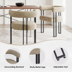 Bouclé Fabric Dining Armchairs Set