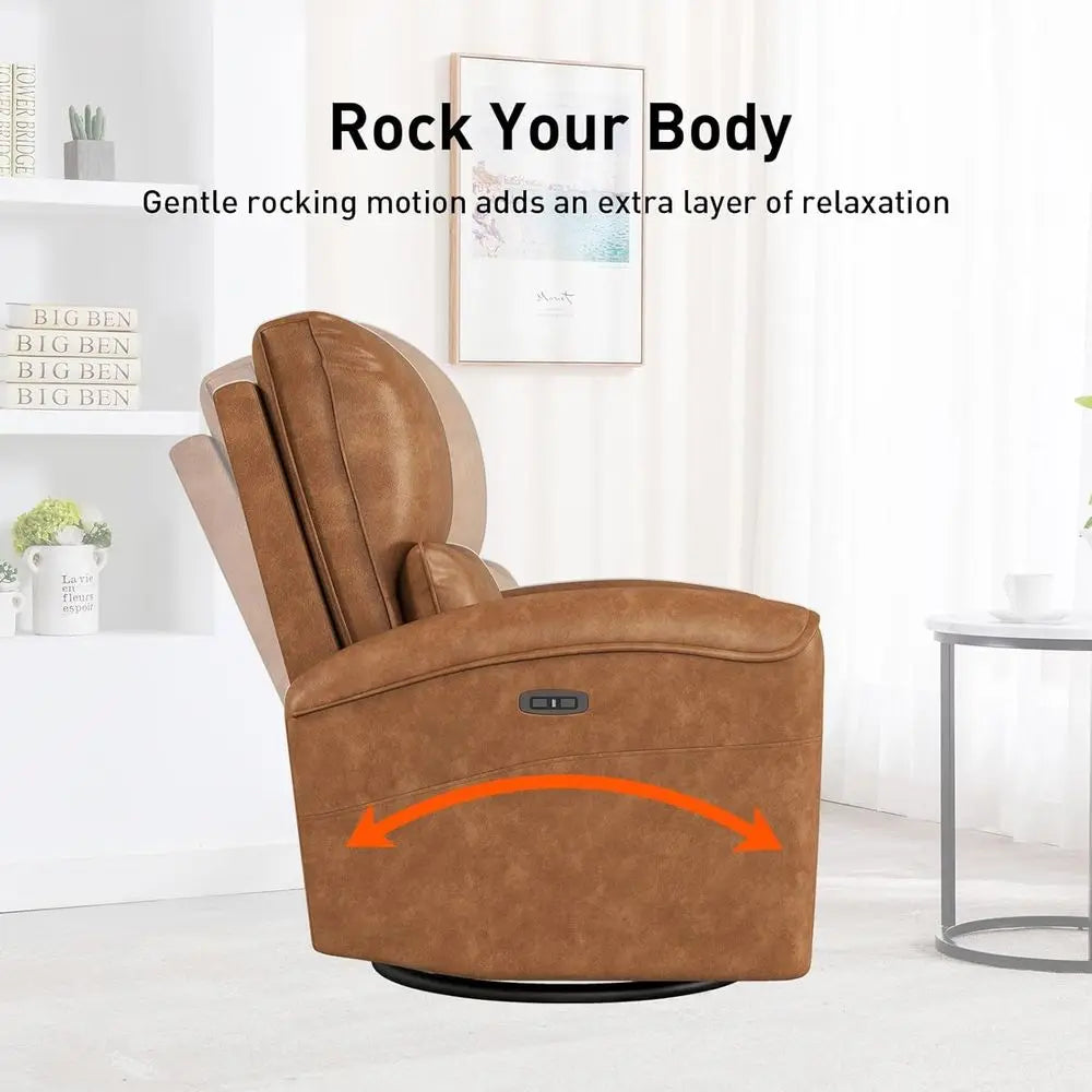 Swivel Glider Recliner with USB