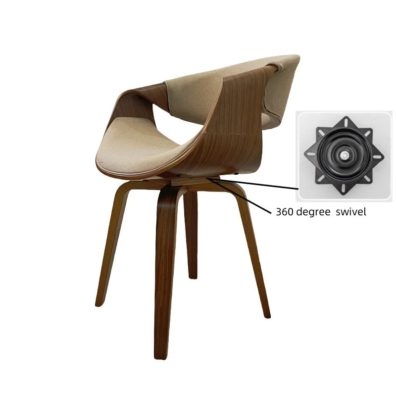 Mid-Century Curved Dining Armchair