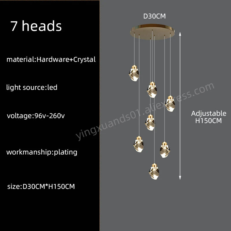 Nordic Crystal Chandelier Multi-Ring Design