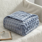 Sage Green Bubble Fleece Blanket
