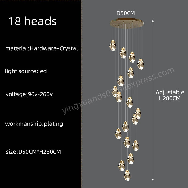 Nordic Crystal Chandelier Multi-Ring Design