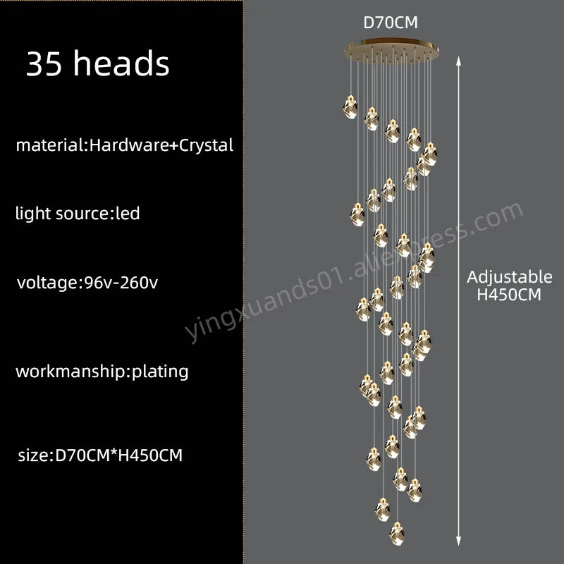 Nordic Crystal Chandelier Multi-Ring Design