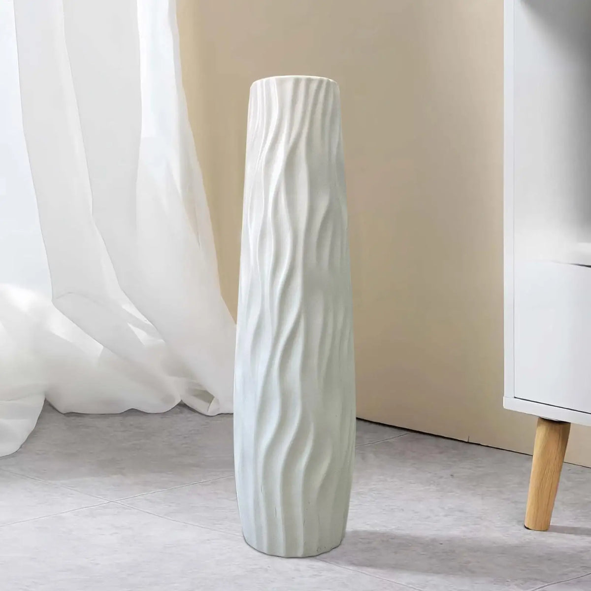 Tall 3D Relief Floor Vase for Home Décor