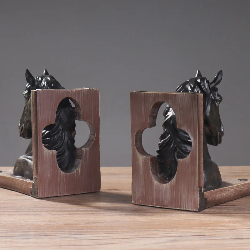 Retro Horse Head Bookend Decor