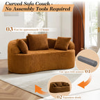 Luxurious Curved Chenille Loveseat Sofa