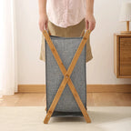 Foldable Bamboo Laundry Basket Organizer