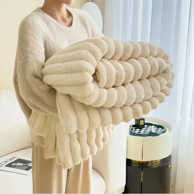 Fluffy Faux Fur Throw Blanket