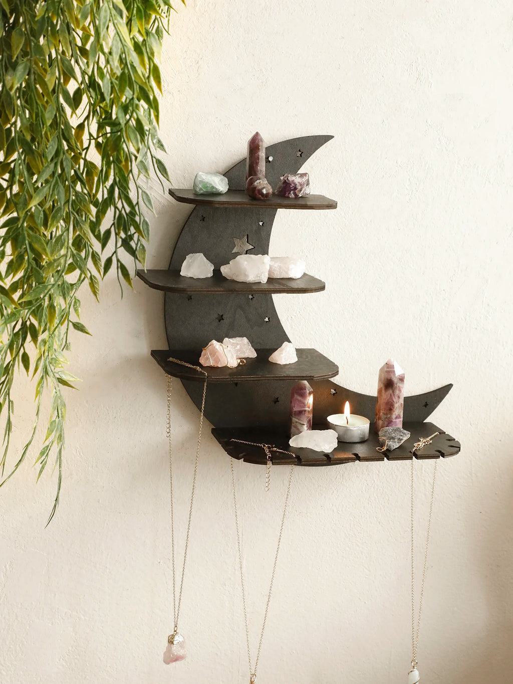 Moon Shaped 4-Tier Wall Shelf