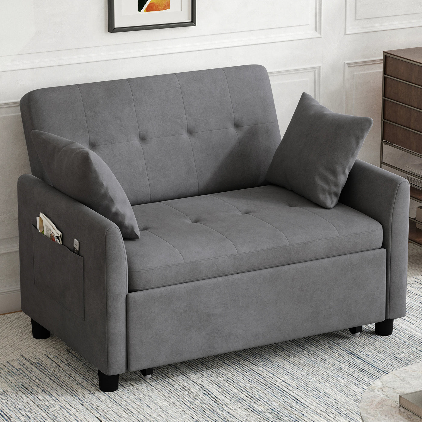 46.5" Convertible Sleeper Loveseat