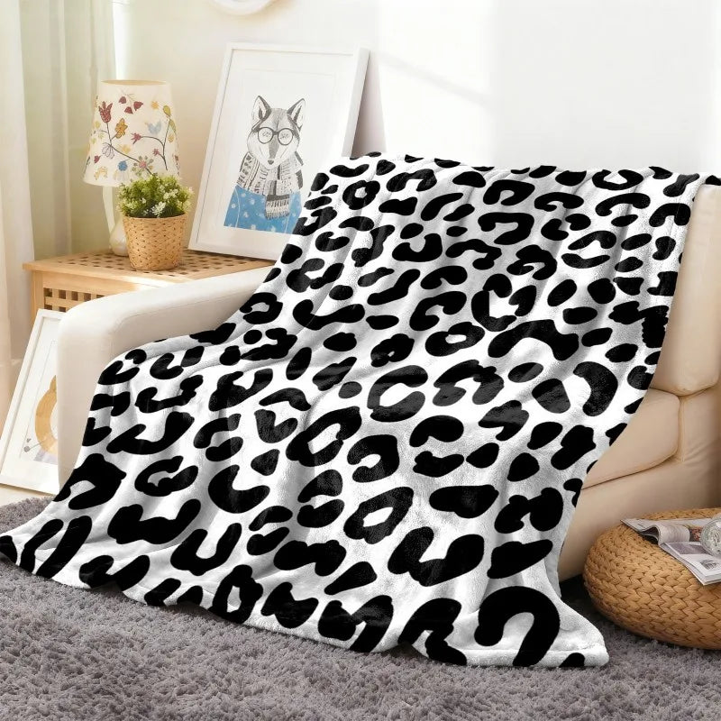 Soft Leopard Flannel Throw Blanket