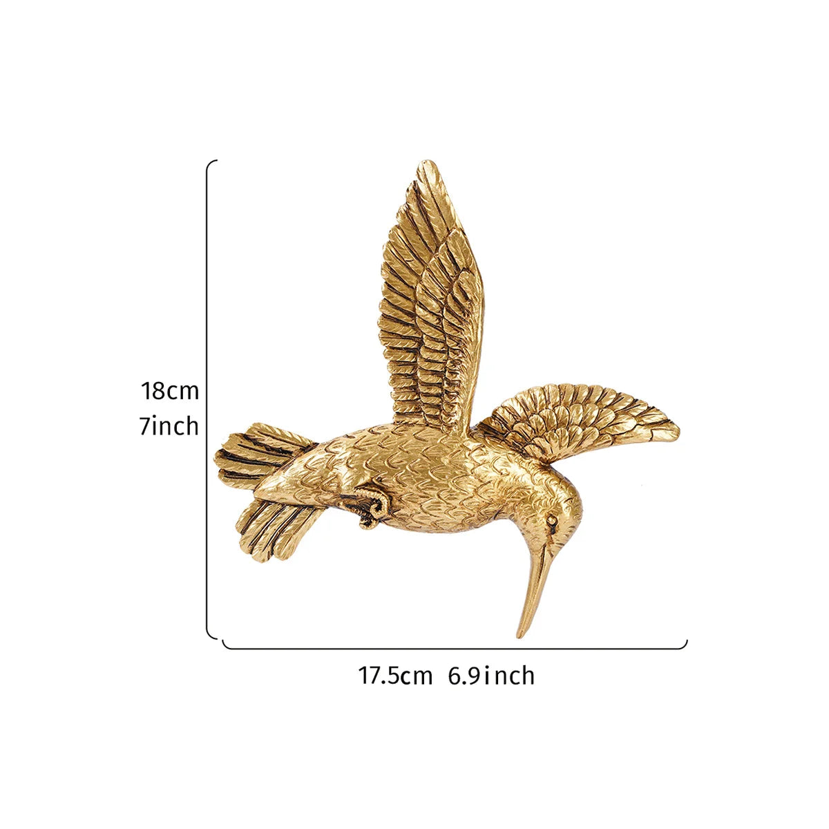 Resin Flying Hummingbird Wall Decor