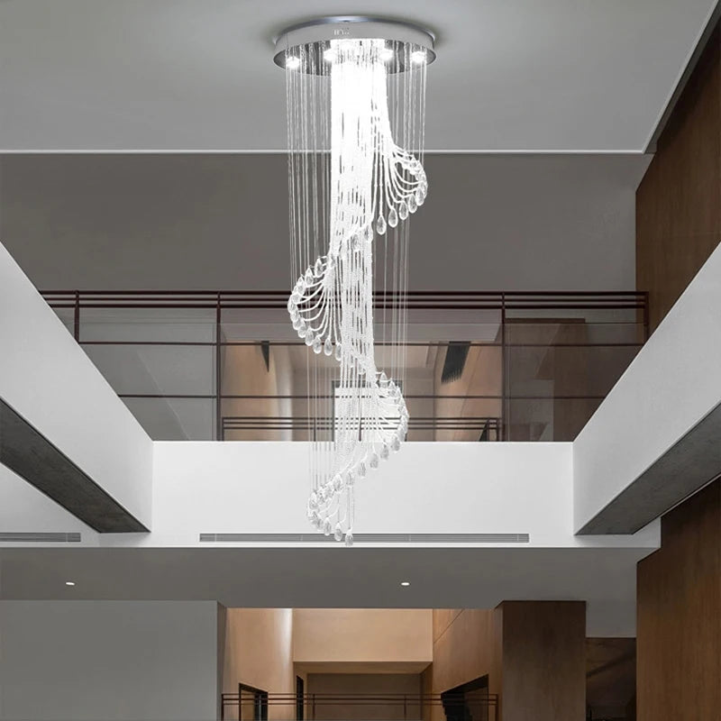 Spiral Crystal Staircase Chandelier