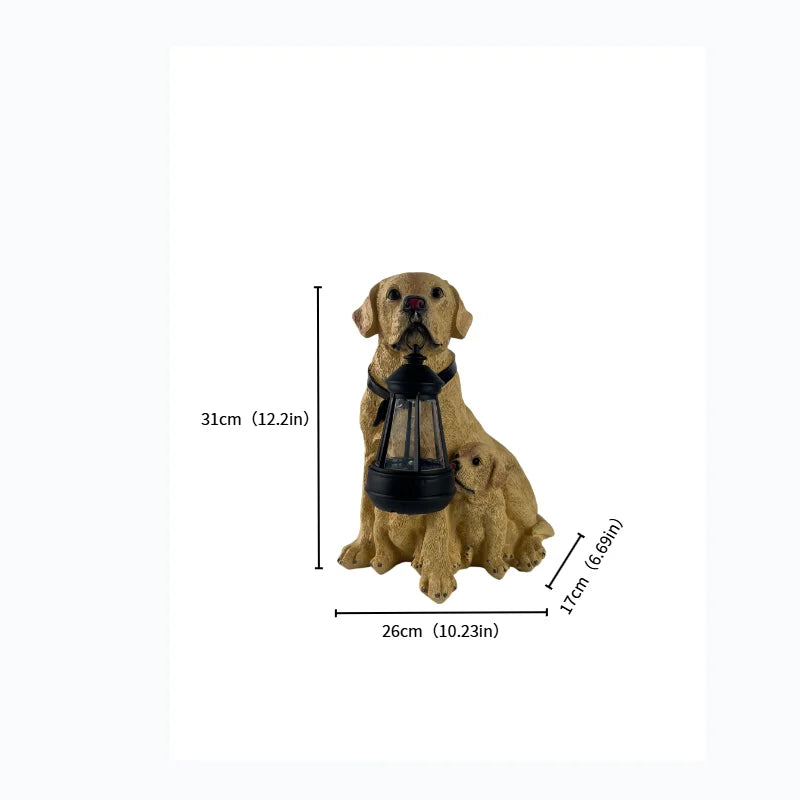 Solar-Powered Labrador Retriever Garden Statue Light