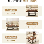 Fluted Square Nesting Table Set