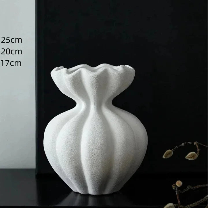 French Minimalist Ceramic Floral Vase