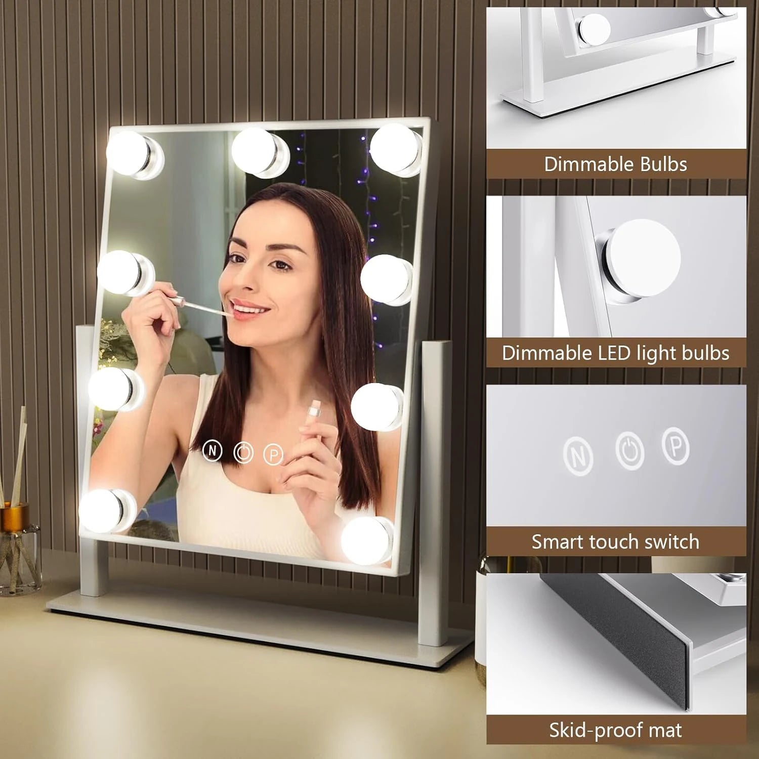 Hollywood Vanity Mirror with 9 LED Bulbs