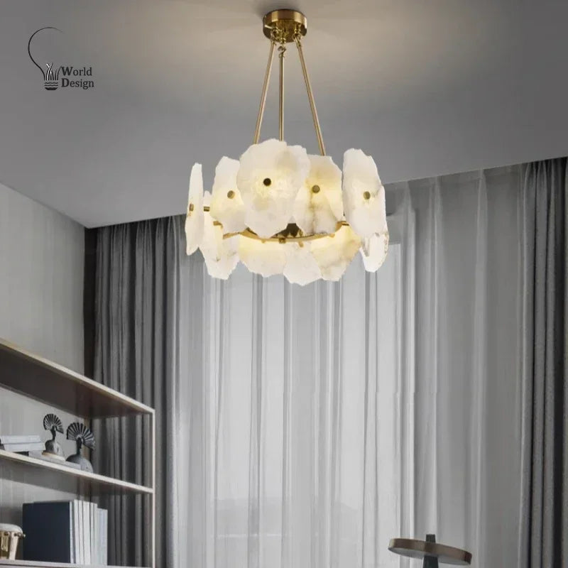 Natural Marble LED Chandelier