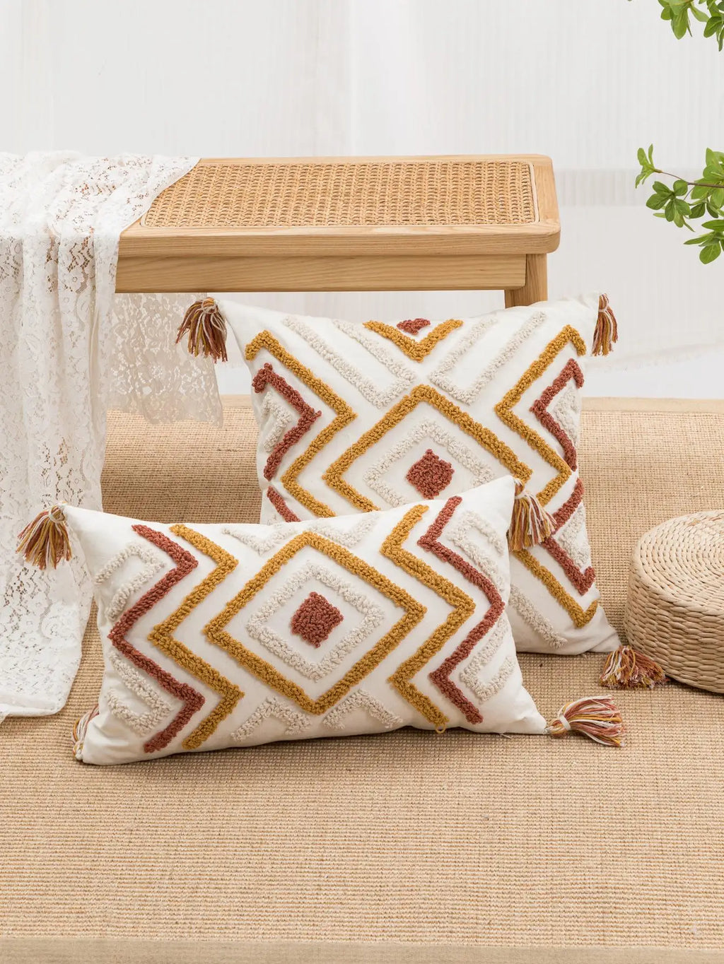 Geometric Bohemian Throw Pillow Cover