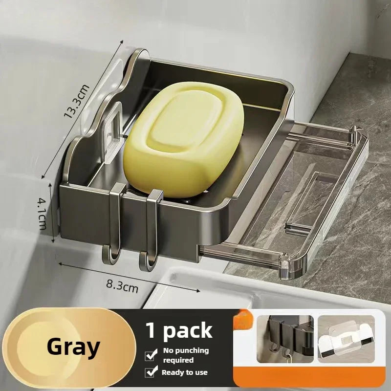 Punch-Free Double Drain Soap Holder