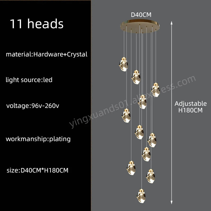 Nordic Crystal Chandelier Multi-Ring Design