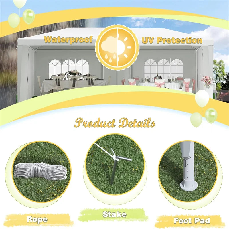 Portable Waterproof Party Tent Gazebo with Sidewalls