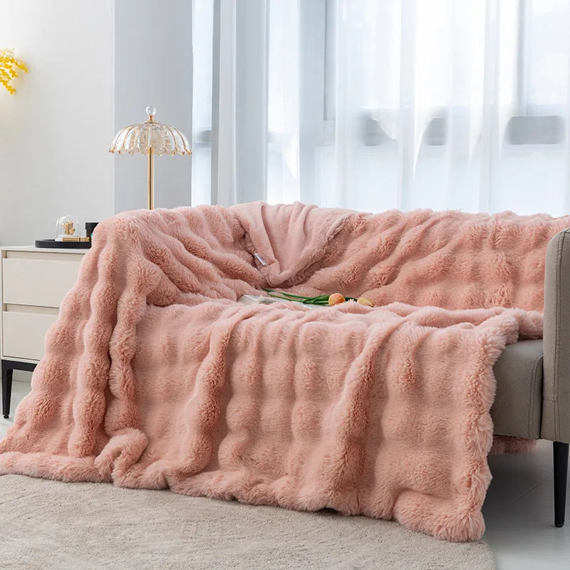 Luxury Rabbit Plush Winter Blanket