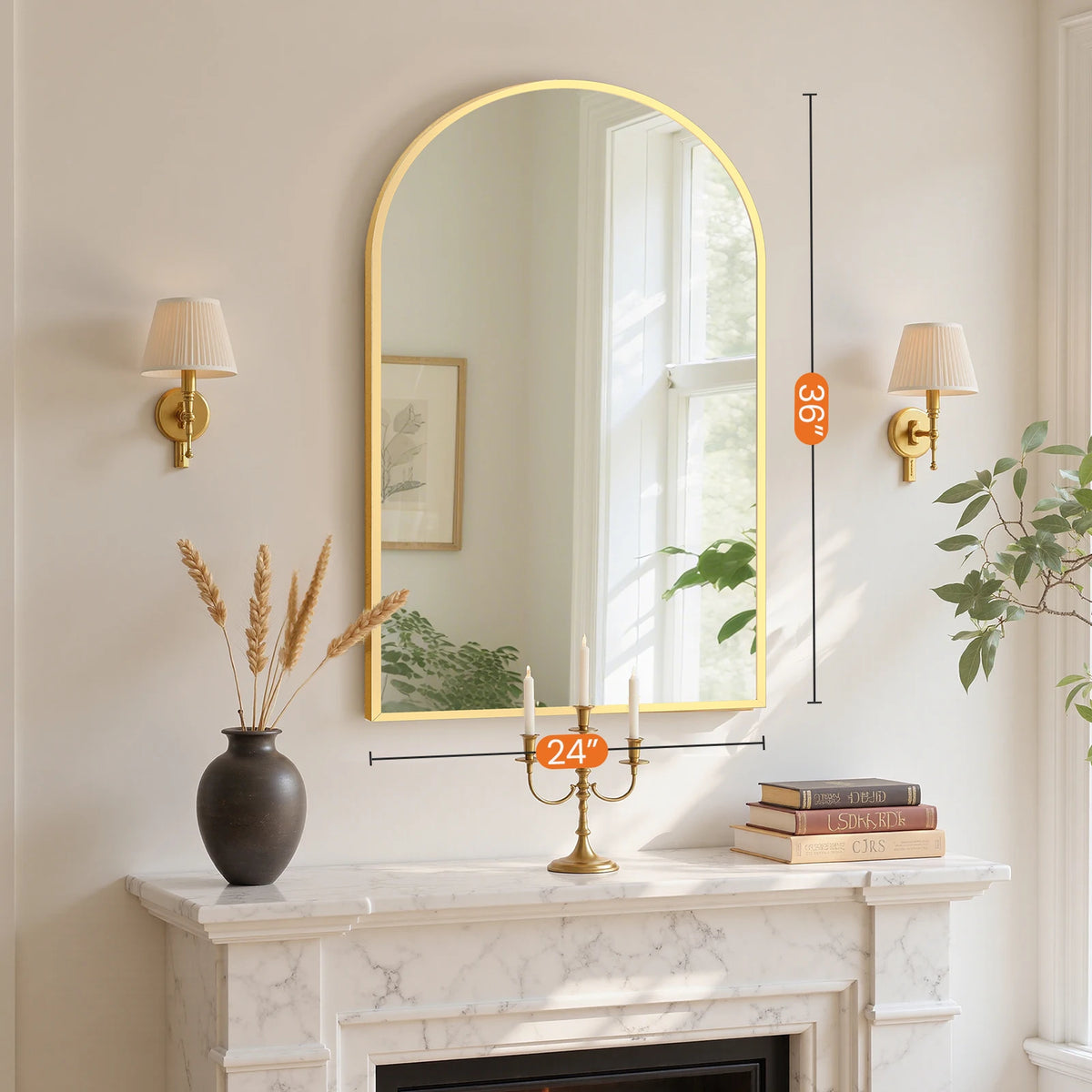 Sleek Arched Aluminum Mirror