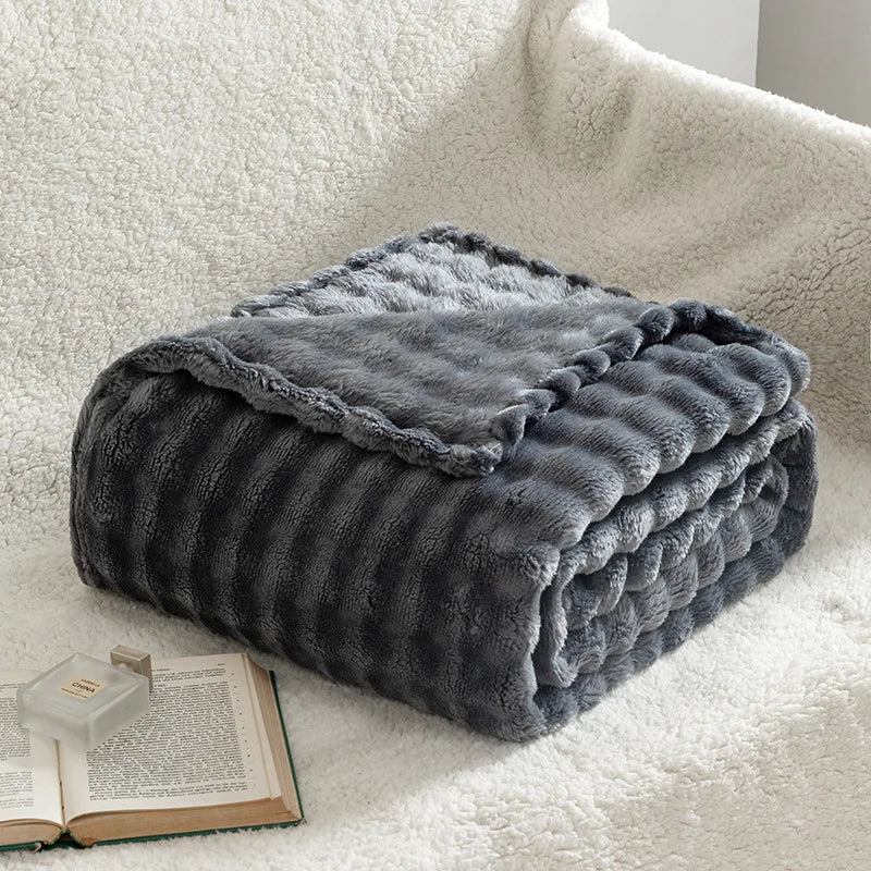 Sage Green Bubble Fleece Blanket