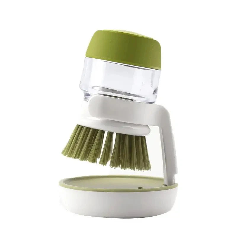 Ergonomic Soap-Dispensing Dish Brush