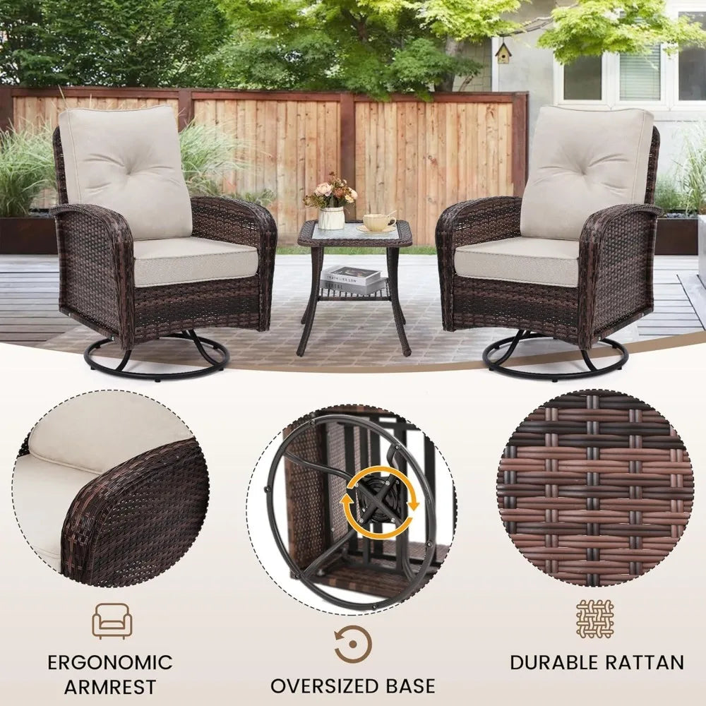 Swivel Wicker Glider Set