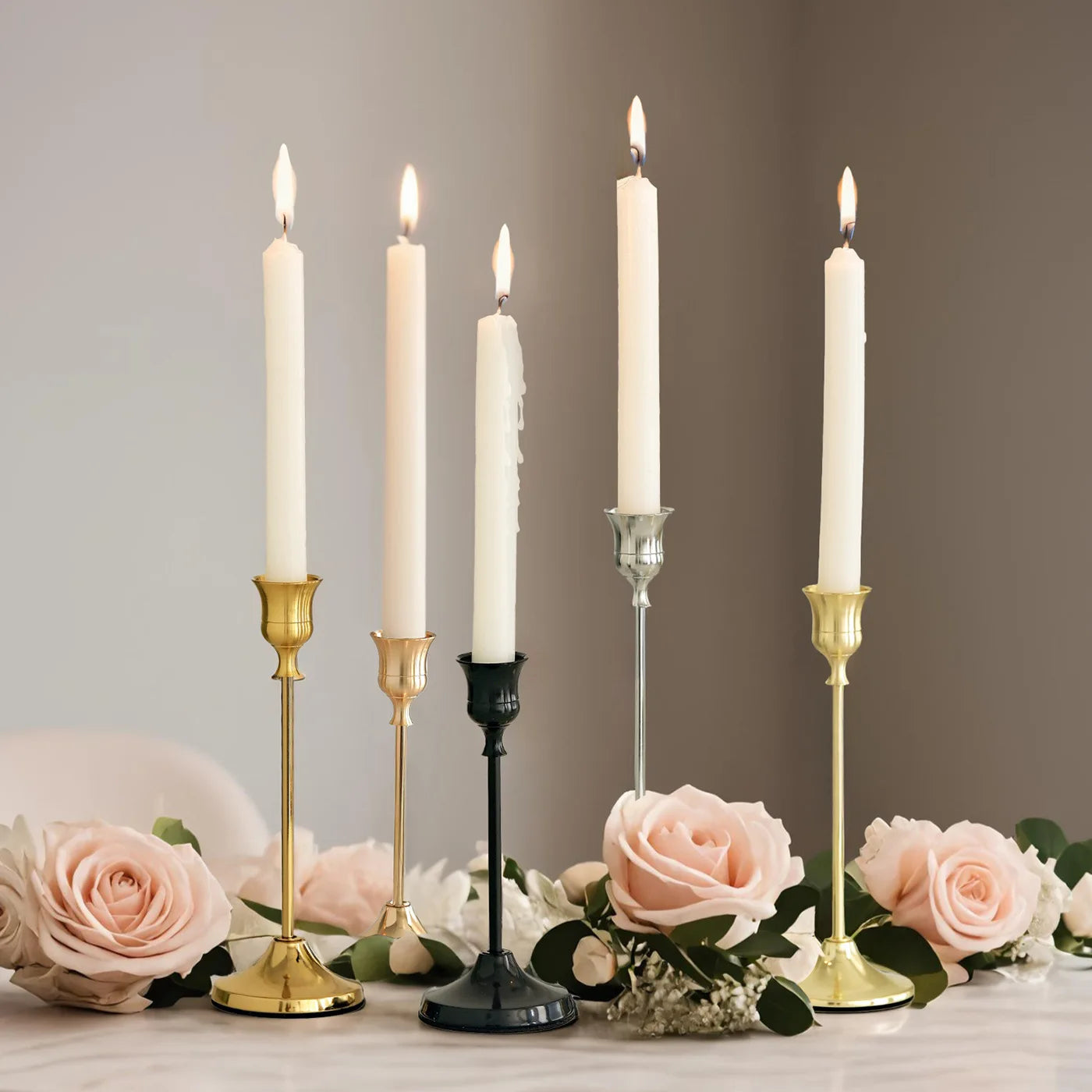 Elegant Metal Candle Holder Set