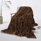 Plush Leopard Print Throw Blanket