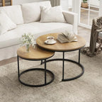 Rustic Round Nesting Table Set