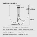 Nordic Minimalist Copper Line Chandelier