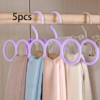 Five-Ring Multi-Function Closet Hanger