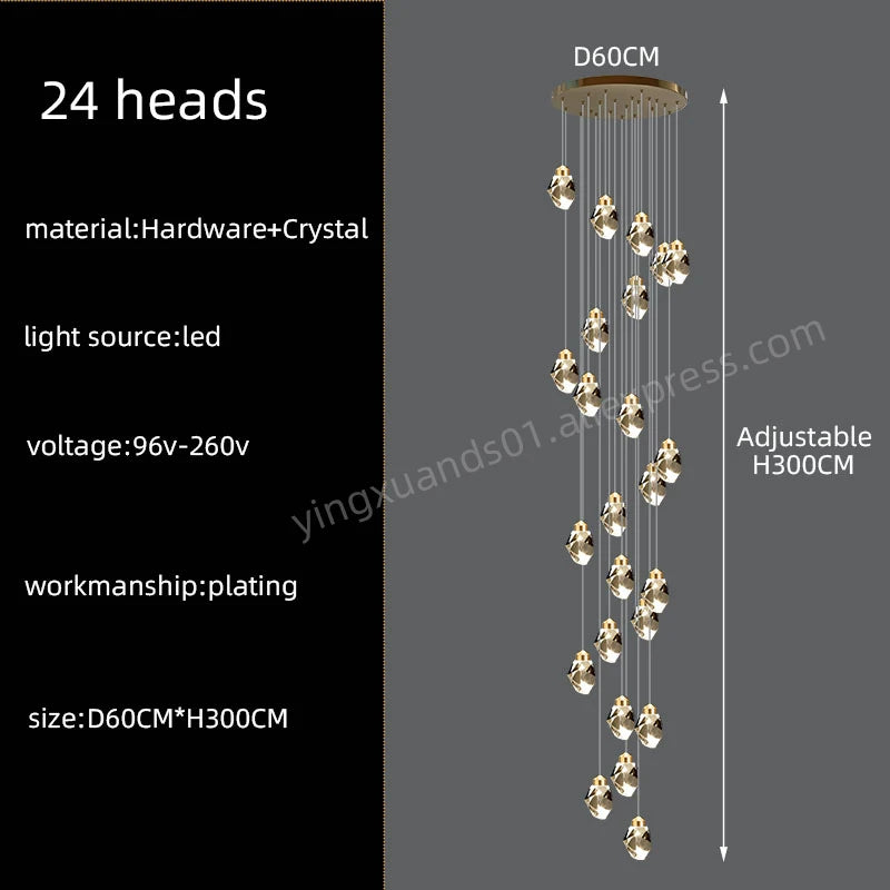 Nordic Crystal Chandelier Multi-Ring Design