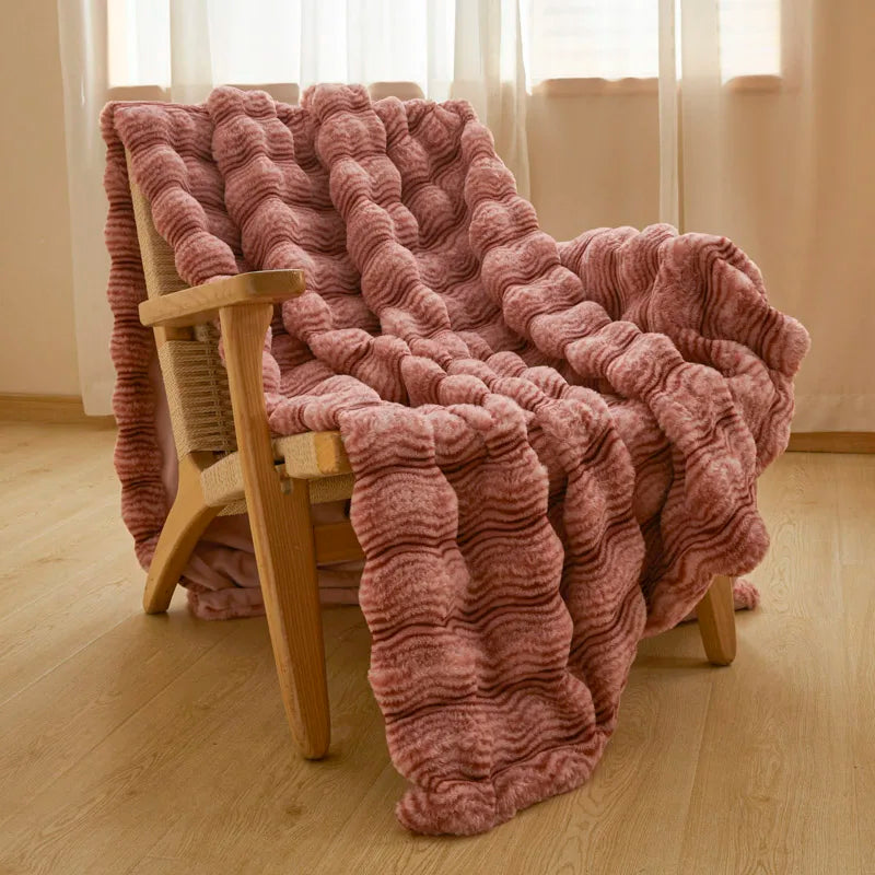 Plush Faux Rabbit Fur Blanket