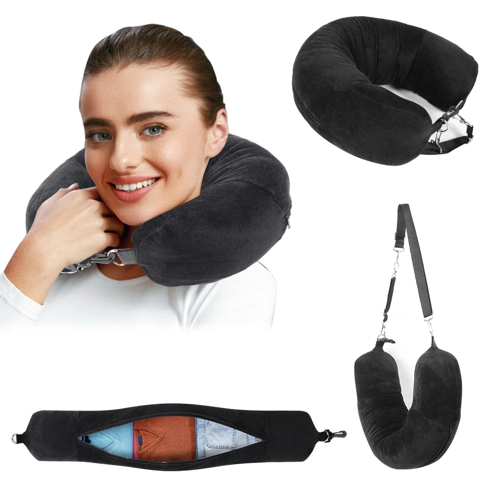 Innovative Travel Neck Pillow Organizer