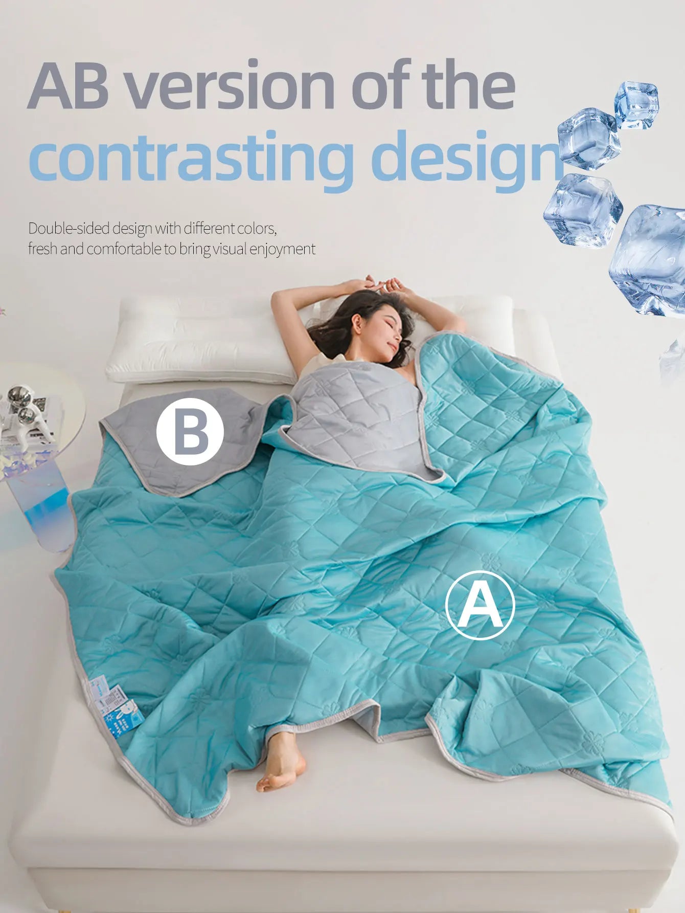 Minimalist Quilted Cooling Floral Blanket